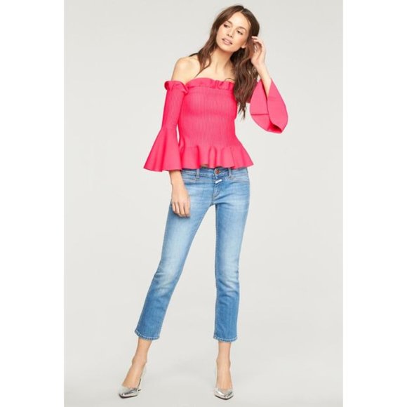 Milly Tops - Milly Women's Pink Pintuck Off The Shoulder Top